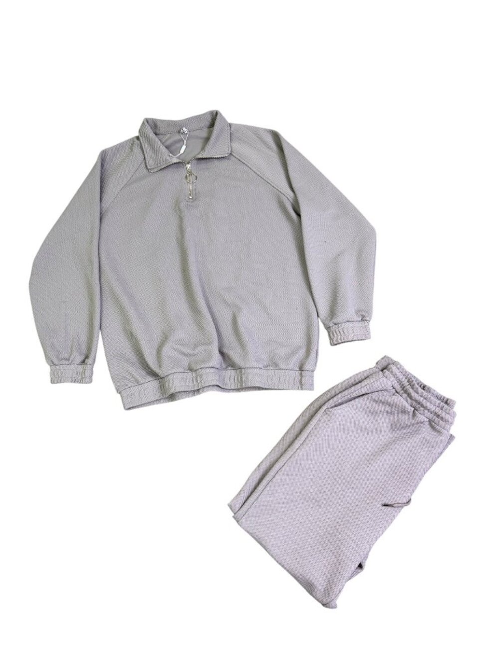 Coofandy  Womens Gray Tracksuit Zip Pullover & Elastic Waist Pants Size L - Picture 9 of 11